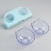 Plastic bowls on a turquoise stand 26 x 14 x 12 cm transparent