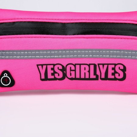 Female belt for running, on a zipper, pink color-3