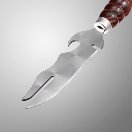 Knock -Vilka with a pattern and wooden handle "Figure" 30 x 4.5 cm, metal - 2.5 mm-1