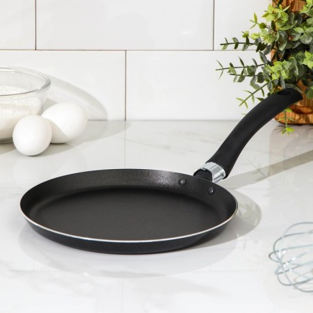 Pancake pan LITE, D = 22 cm, plastic handle, anti -stick coating, black color