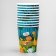 A one -time paper glass "Happy Birthday" dinosaurics, 250 ml