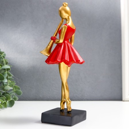 Polystone souvenir "Girl with a wind instrument" MIX 25x8x9.5 cm-5
