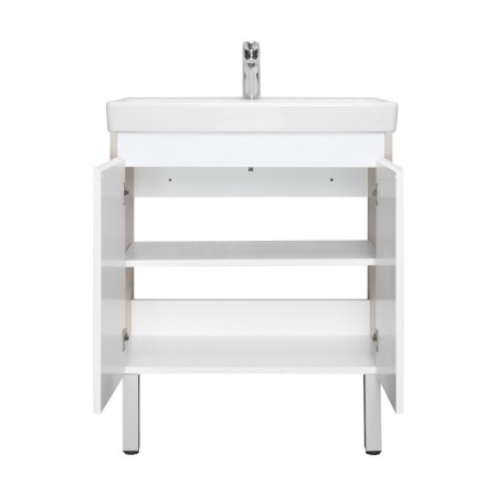 Tumbling under the Aquaton sink Scandil Doors, 70 cm, white gloss color, oak Verona-5