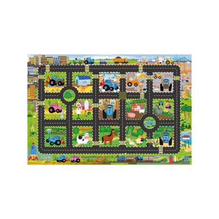 Floor puzzles giants "road", 24 elements, blue tractor-1