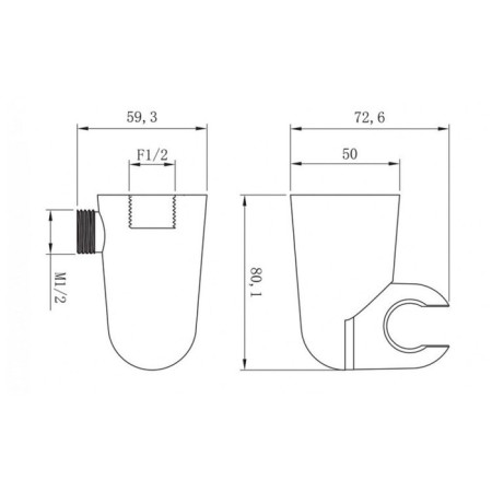 Shower hose connection Lemark LM8084C, 59.3 x 72.6 mm, chrome-1