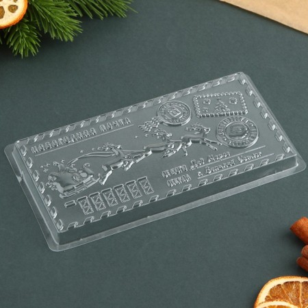 Chocolate shape - Tile "New Year's Post", 18 x 9.5 cm-2