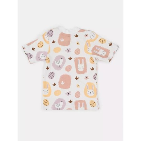 Baby T -shirt with short sleeve of the bunny top -down, height 80 cm-3