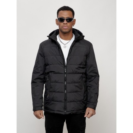 Male spring jacket, size 52, black color-1