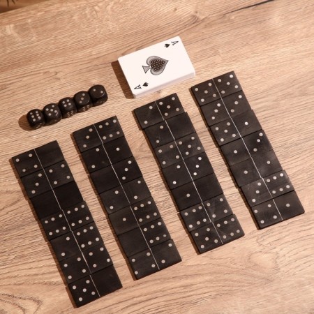 Board game 3V1 (domino + cubes + cards) Polyrerin, MDF-3