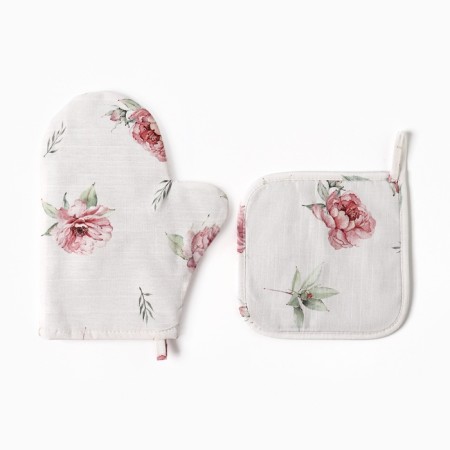 Set of kitchen. Ethel Bloom: mittens 20x27 cm, take 19x19 cm, 100% HL, 210 g/m2-1