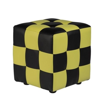 Chess pouf 400x400x420 black-and-lime