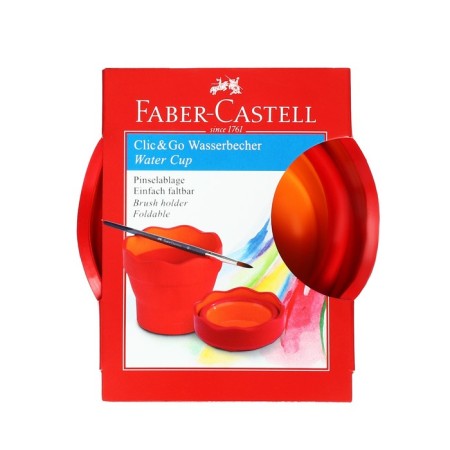 A glass for drawing Faber-Castell Clica & Go folding, rubber, pink, 350 ml-2