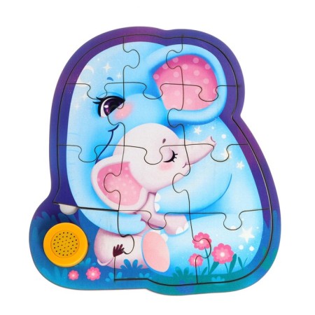 Wooden puzzle with the chip "Elephants"