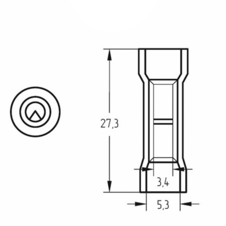 Connective sleeve isolated L-27.3 mm nylon 4-6 mm² (GSI (HS) 6.0/GSI-N 4.0-6.0) Yellow Rexan-2