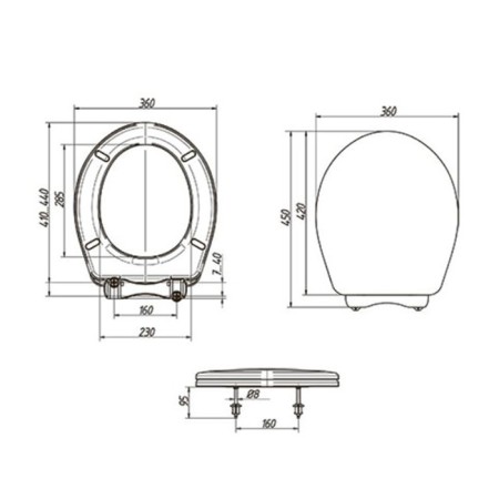 Orio K-01 toilet seat, adjustable, white-5