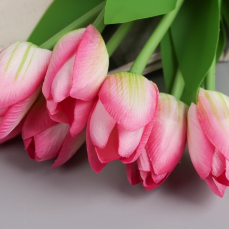 Artificial flowers "Tulip Lux" (7 pieces in a bunch) 32 cm, lilac-1