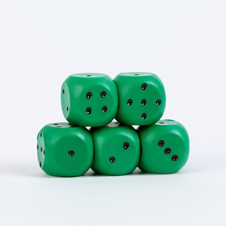 Set of playing cubes, 5 pcs, 1.5x1.5 cm, green-1