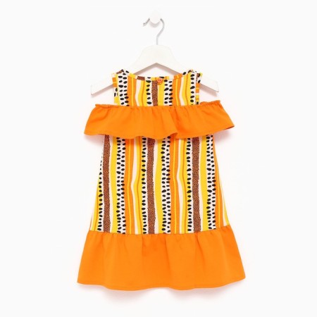 Sarafan for the girl, the color is light beige/orange, height 122 cm-7
