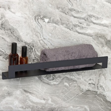 Shelf with a gate a towel "Loft art", 50 × 10 cm, black color