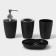 Set for the bathroom “Standard”, 4 items: soap dispenser, soap dish, 2 cups, 24 × 8 × 17 cm, black color is black