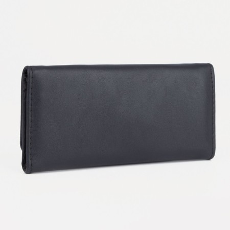 Women's wallet on the button, black color-1