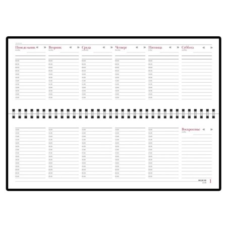 Planing Undetted 64 sheets on the crest Velvet, hard cover, artificial leather, block 70 g/m2, red-1