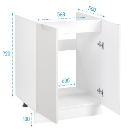 Wardrobe 600 under Helga washing, 600x500x824, white/Gray Soft MDF-1