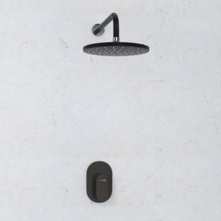 The shower system wasserkraft a12777, built -in, tropical shower, black