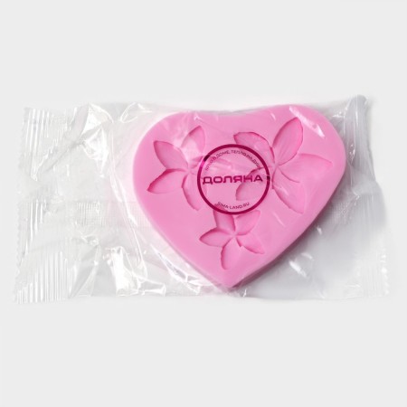 Mold Dolyana "Plumeria", silicone, 9 × 8 × 0.8 cm, pink color-4
