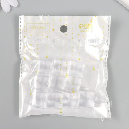Decor for creativity plastic "Ice cubes" Transparent 1.5x1.5x1.5 cm-3