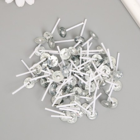 Cotton flash wick, white metal 2.6 cm-2