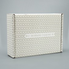 Box the team “Happy New Year!”, White, 27 x 21 x 9 cm, New Year
