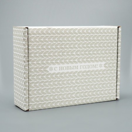 Box the team “Happy New Year!”, White, 27 x 21 x 9 cm, New Year