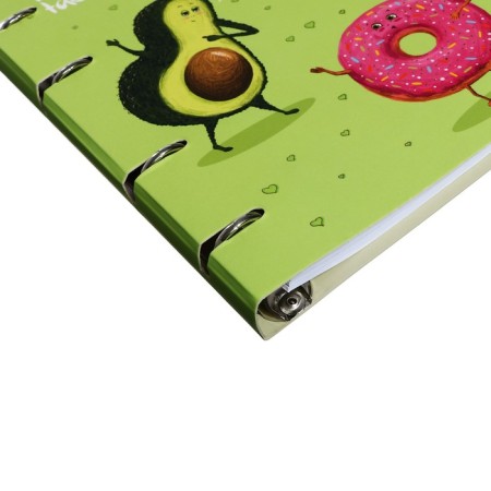 Notebook on rings, 80 sheets to the point "Avocado and Donut", cardboard cover, matte lamination Soft Touch, foil embroidery, shift block 70 g/m2-2