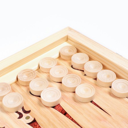 Wooden backgammon are large, with a snake "Snake with a skull", a board game, 60 x 60 cm-5