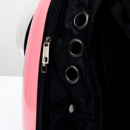 Backpack for carrying animals "Scientific cat", with a viewing window, 32 x 25 x 42 cm, pink-3