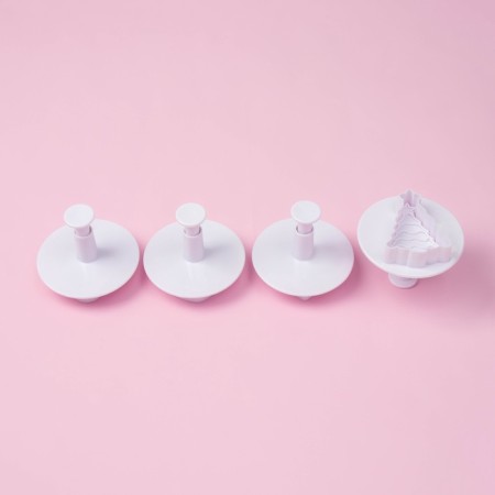 A set of plunger of confectionery shares "New Year's mood", 4 pcs, plastic, white-2
