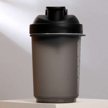Sports shaker with a bowl for protein, black, 500 ml-2