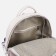 A backpack with a zipper, 4 outer pockets, the color of beige-gray