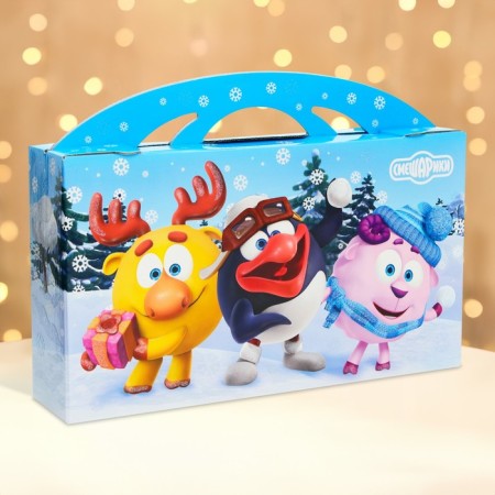 New Year. Gift box New Year's portfolio Maxi Wide Smeshariki License 37 x 8 x 20.2 cm.