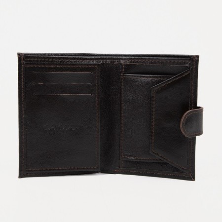 Men's purse on the button, a department for auto documents, brown color-2