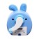 Mechanical sharpener with container, blue/white ears