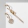 Hanging earrings with rhinestones "Bear" with heart, white color in gold