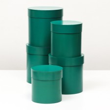 A set of round boxes 5 in 1 gloss emerald, 20*20.19*19.18*18,16*16,15*15