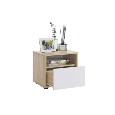 Bedside table, 45 x 40 x 39, sonoma oak/white-1