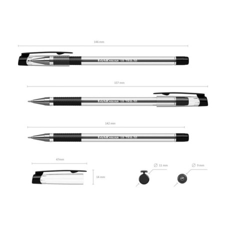 Ballic handle Erich Krause Ultra-30, node-bela 0.7 mm, ink black, rubber emphasis, letter line 2000 meters-5