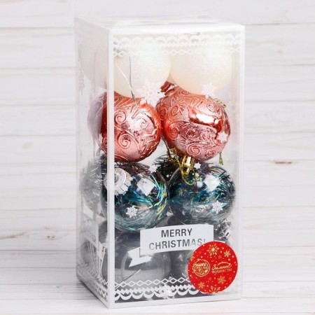 Set of balls plastic D-6 cm, 16 pcs "Festival" MIX-1