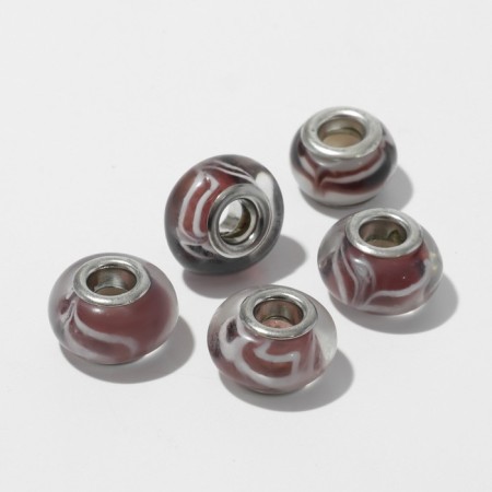 Bead "Wave", brown color-1