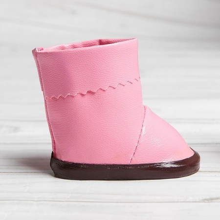 Boots with lapels for dolls, sole length: 7.5 cm., Pink color-1