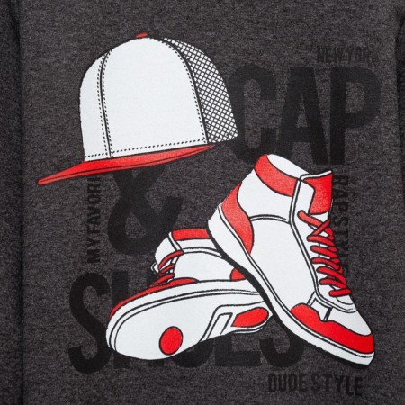 Kit for children (sweatshirt, trousers) minku: casual collection color Anthracite, height 98-7